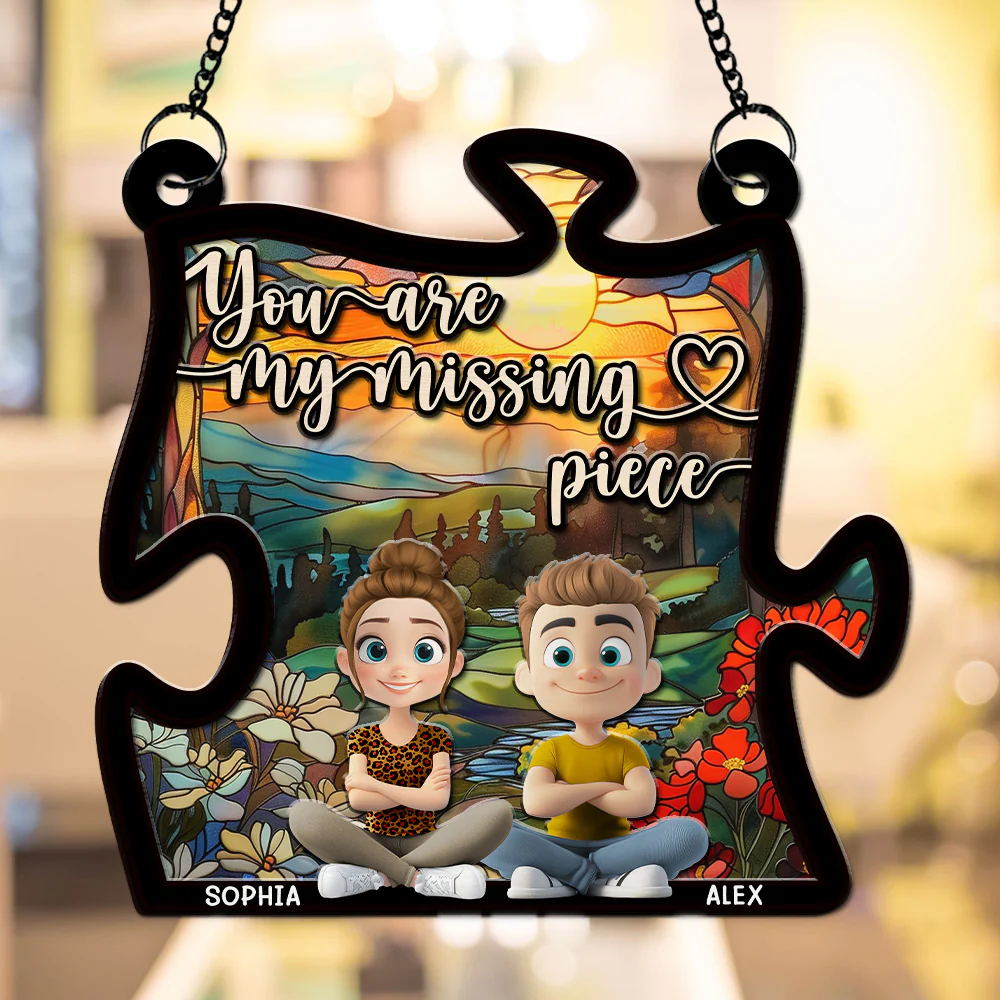 You Are My Missing Piece - Personalized Custom Suncatcher - Image 4