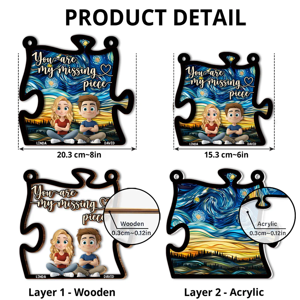 You Are My Missing Piece - Personalized Custom Suncatcher - Image 5