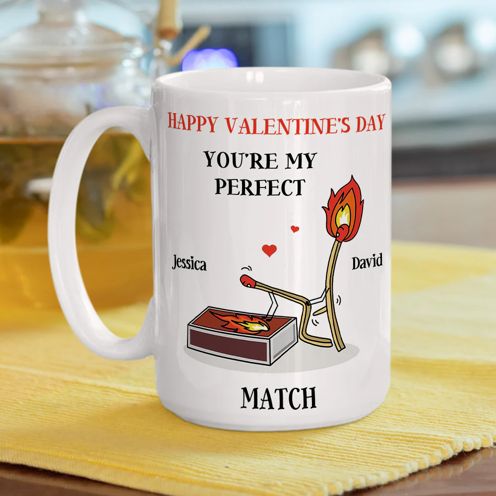 You Are My Perfect Match - Personalized Custom Coffee Mug - Image 4