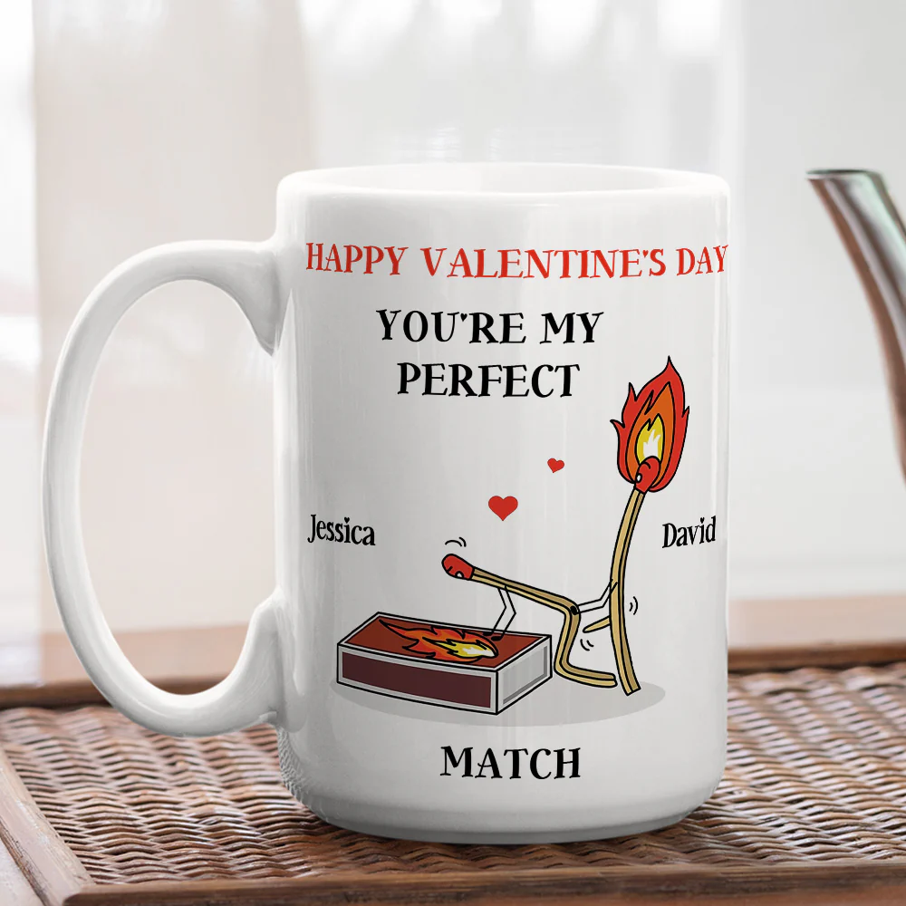 You Are My Perfect Match - Personalized Custom Coffee Mug - Image 5
