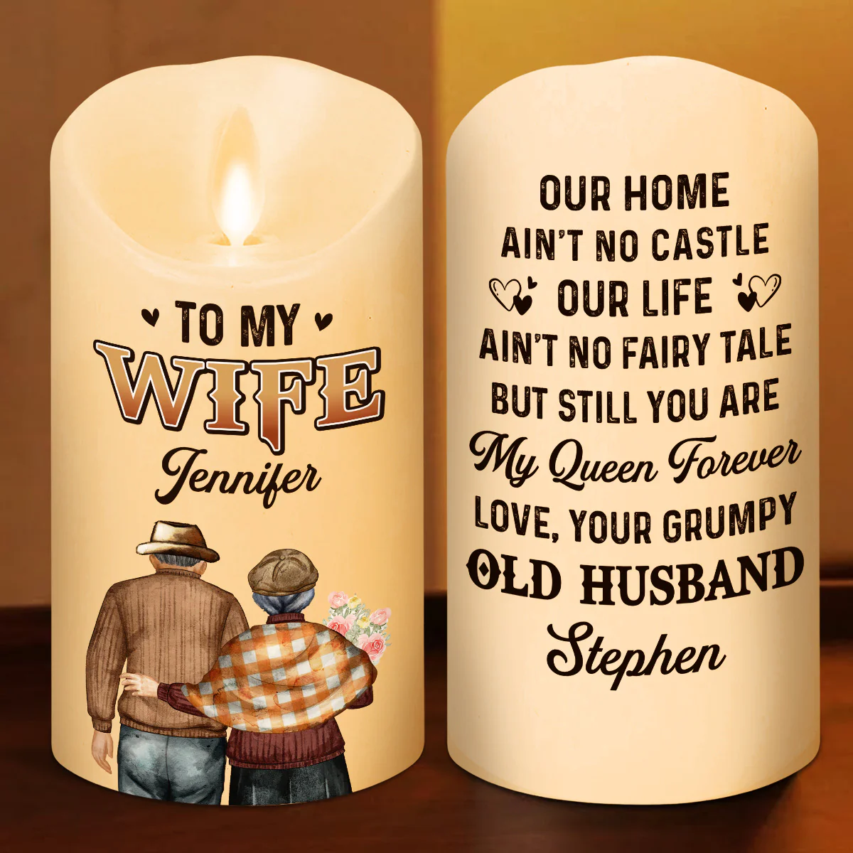 You Are My Queen Forever - Personalized Custom LED Candle - Image 2