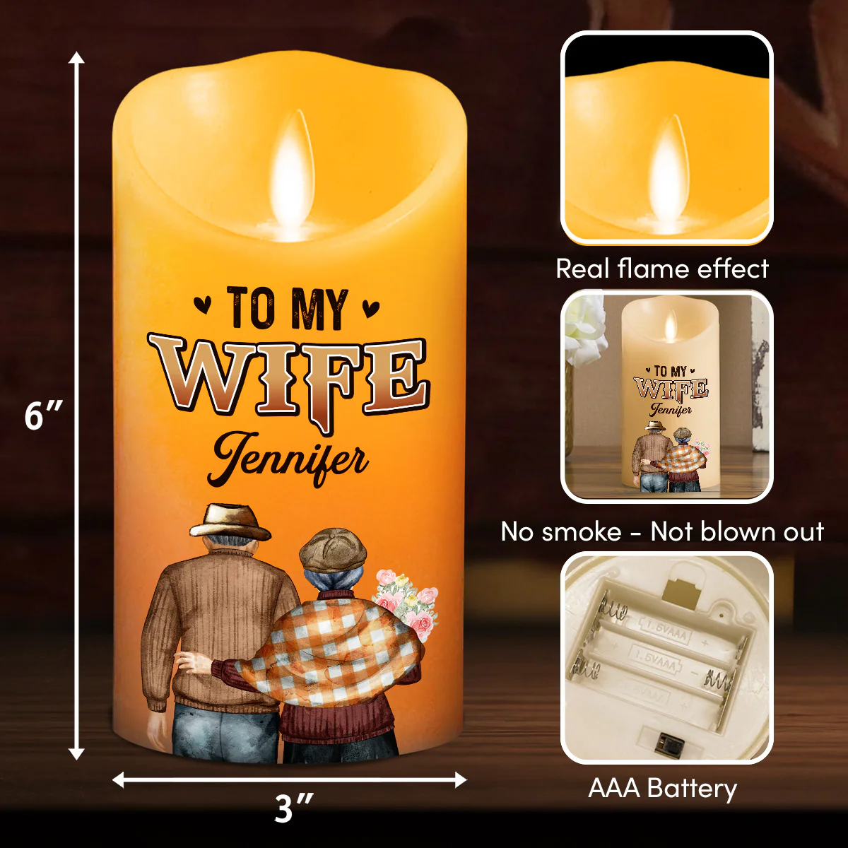 You Are My Queen Forever - Personalized Custom LED Candle - Image 6