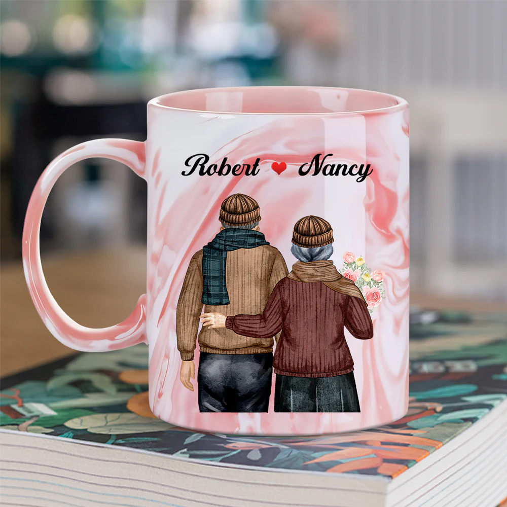 You Are My Queen Forever - Personalized Custom Pink Marble Mug - Image 2