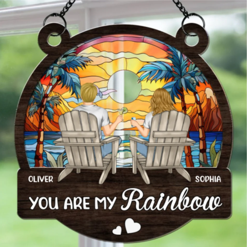 You Are My Rainbow - Personalized Custom Suncatcher - Image 6