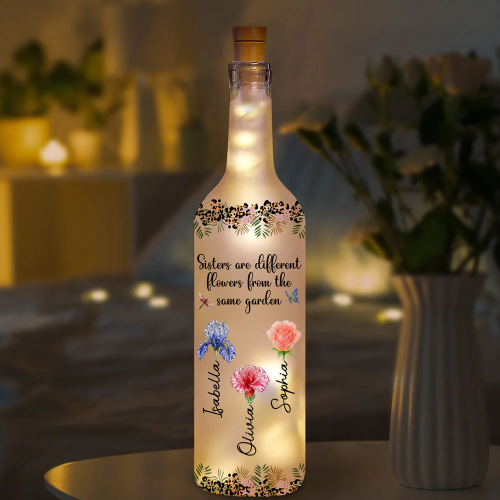 You Are My Soul Sister Flower - Personalized Custom Bottle Lamp