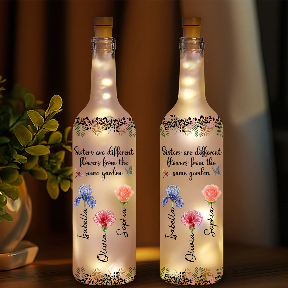 You Are My Soul Sister Flower - Personalized Custom Bottle Lamp - Image 2