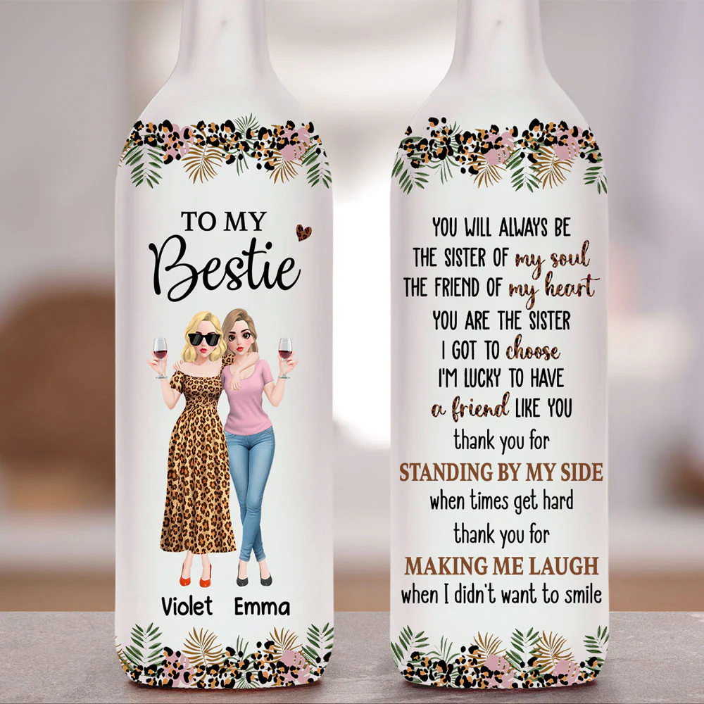 You Are My Soul Sister Front View - Personalized Custom Bottle Lamp - Image 4