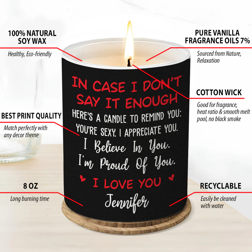 In Case I Dont Say It Enough - Personalized Custom Candle - Image 4