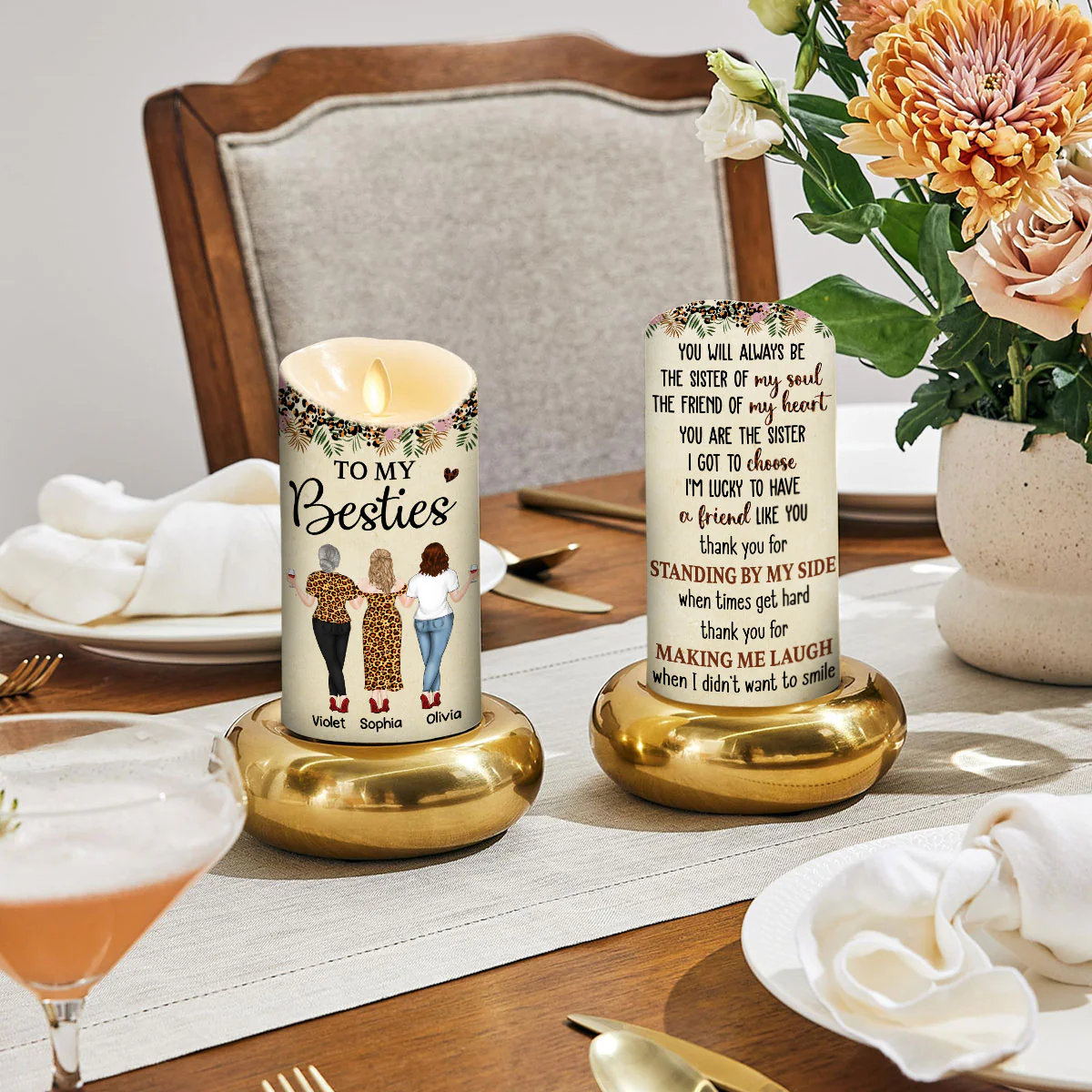 You Are My Soul Sister - Personalized Custom LED Candle - Image 3