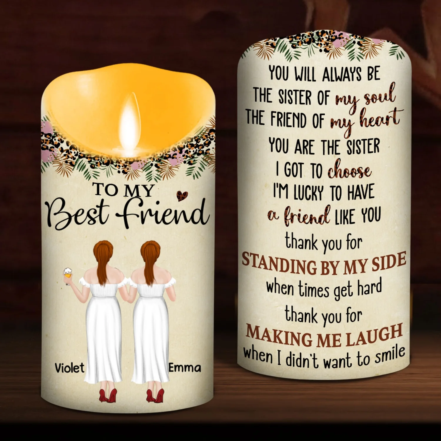 You Are My Soul Sister - Personalized Custom LED Candle - Image 6