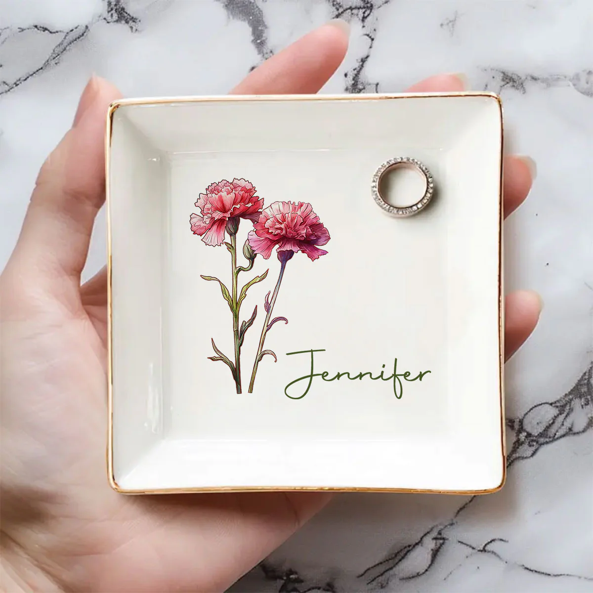 You Are My Sunshine On A Cloudy Day- Personalized Custom Jewelry Dish - Image 2