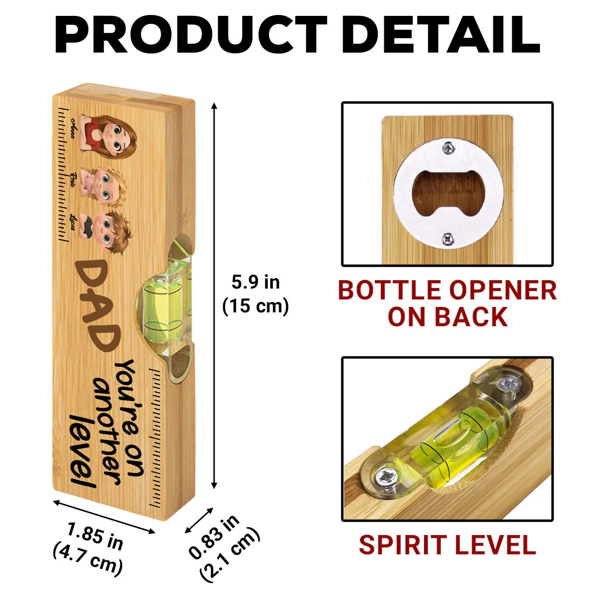 You Are On Another Level - Personalized Custom Wooden Spirit Level Bottle Opener - Image 5