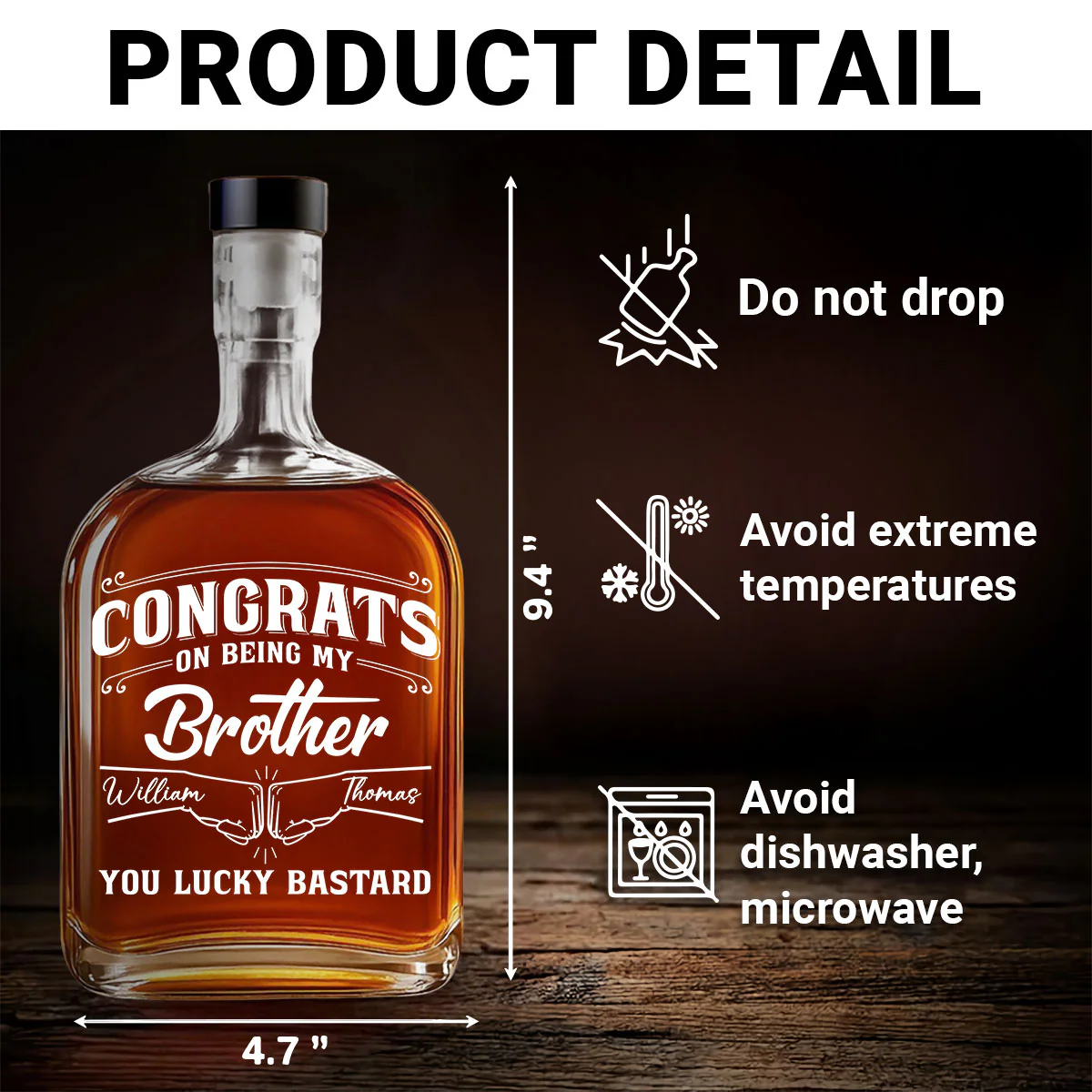You Are So Lucky - Personalized Custom Spirits Decanter - Image 5