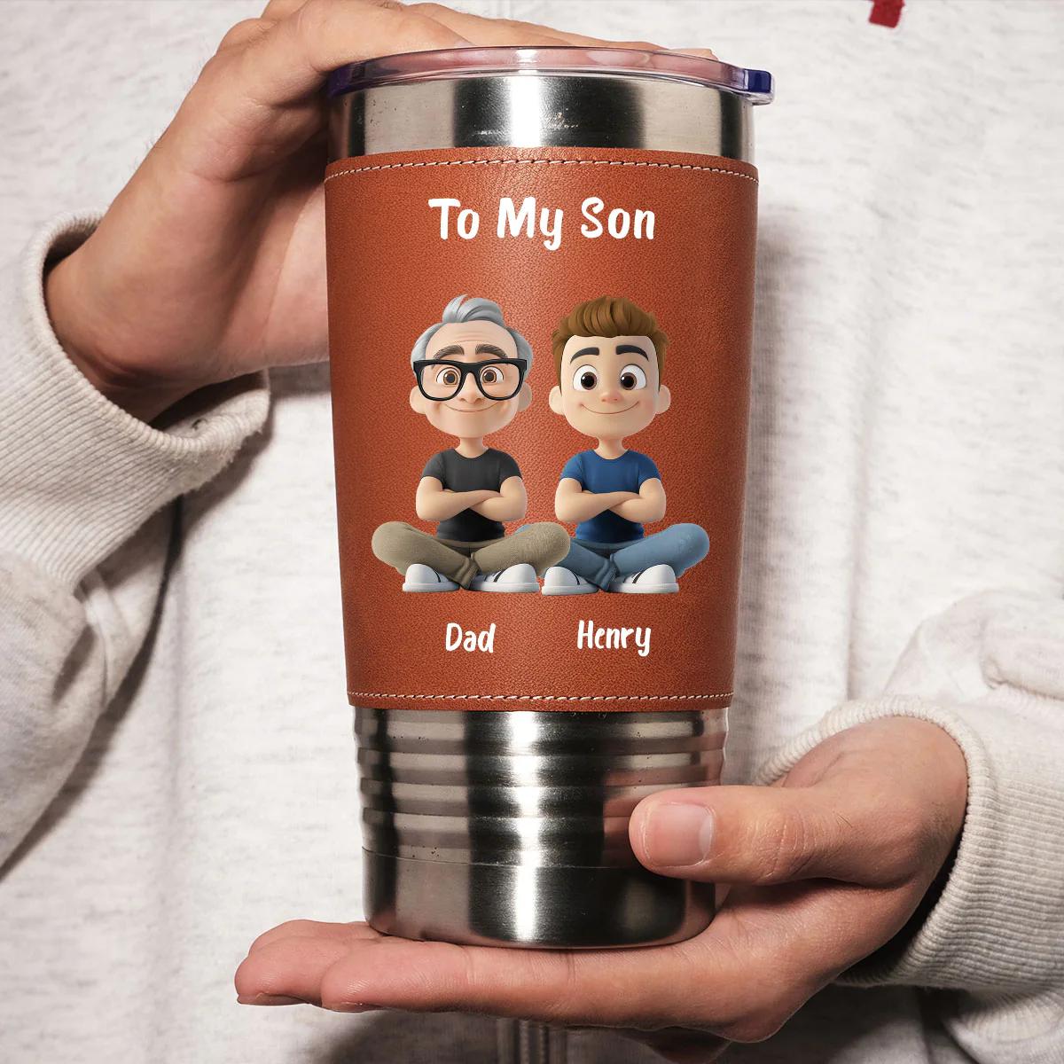 You Are Special - Personalized Custom Leather Tumbler - Image 3