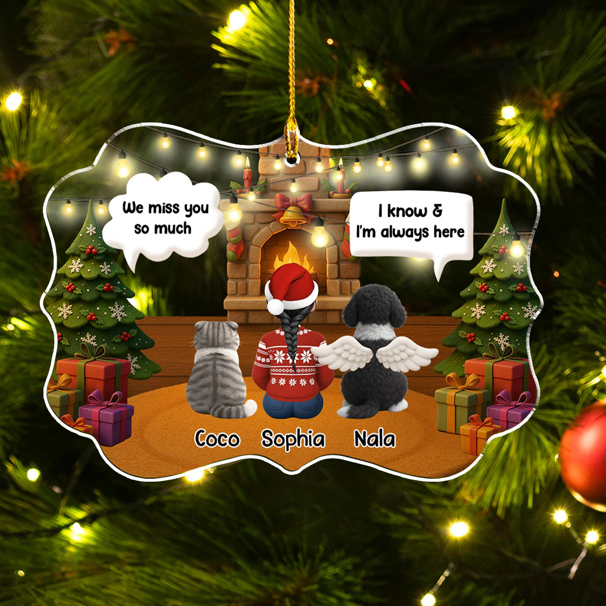 You Are Still Here Somehow- Personalized Custom Acrylic Ornament - Image 2