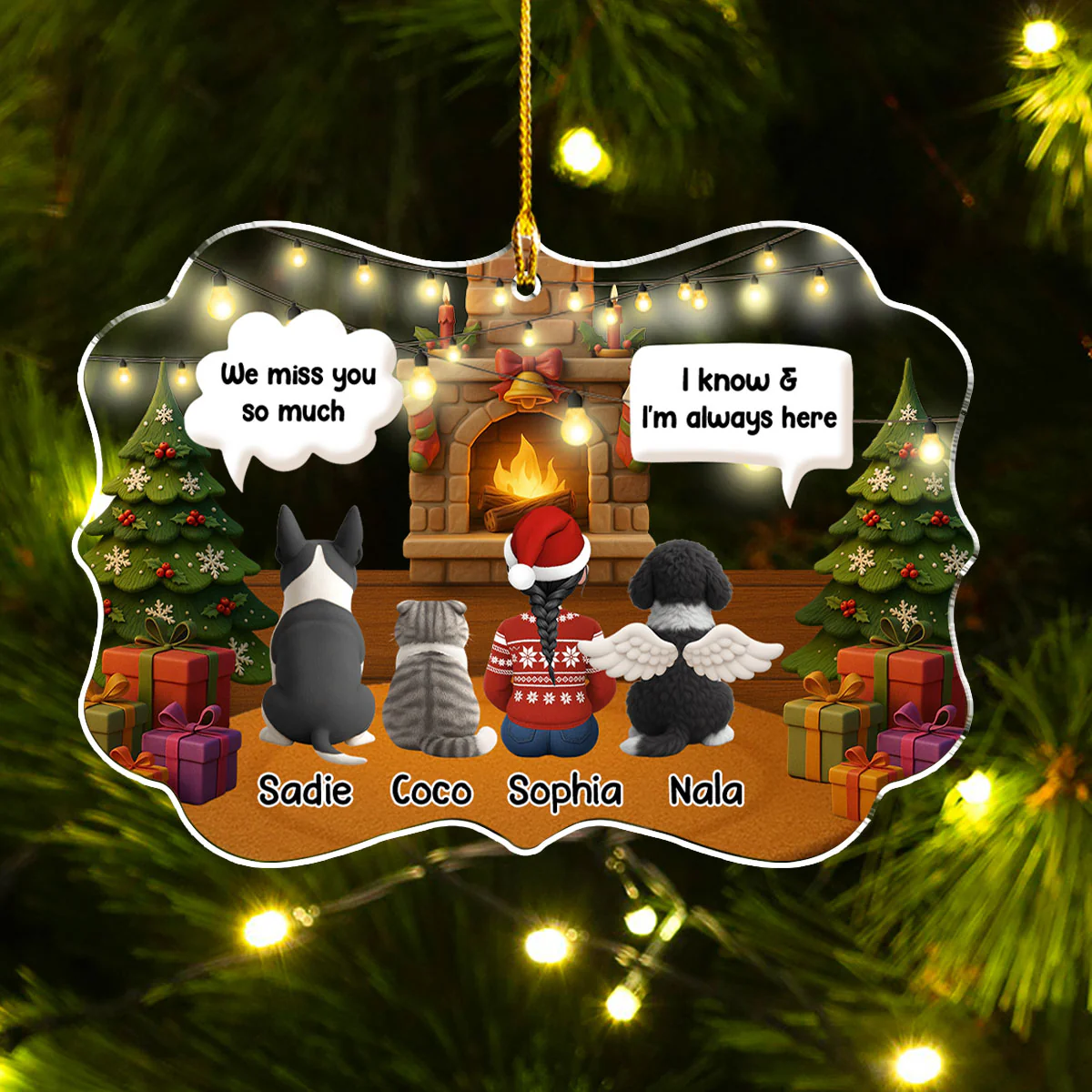 You Are Still Here Somehow- Personalized Custom Acrylic Ornament - Image 3