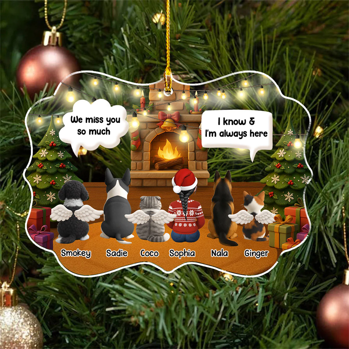 You Are Still Here Somehow- Personalized Custom Acrylic Ornament - Image 4