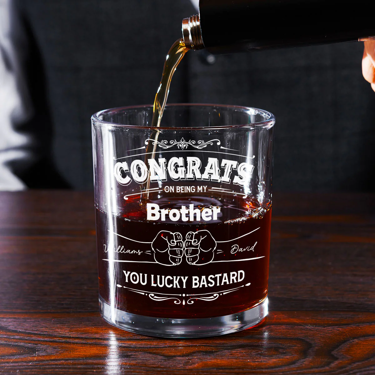 You Are Stuck With Me Forever - Personalized Custom Whiskey Glass - Image 2