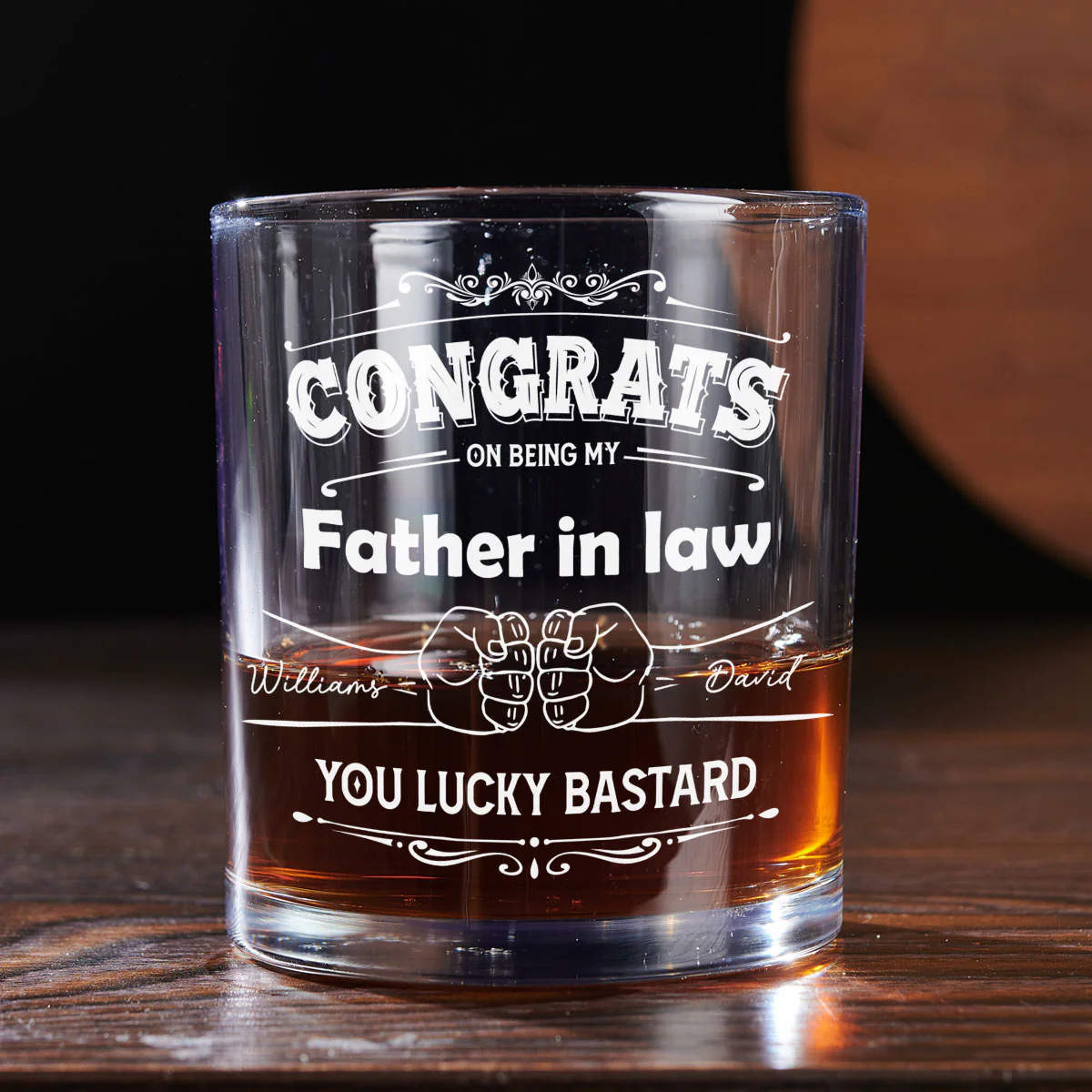 You Are Stuck With Me Forever - Personalized Custom Whiskey Glass - Image 4
