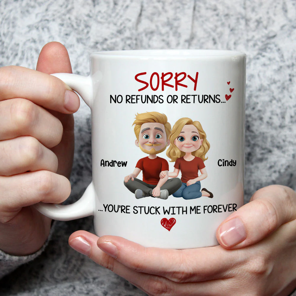 You Are Stuck With Me - Personalized Custom Coffee Mug - Image 3