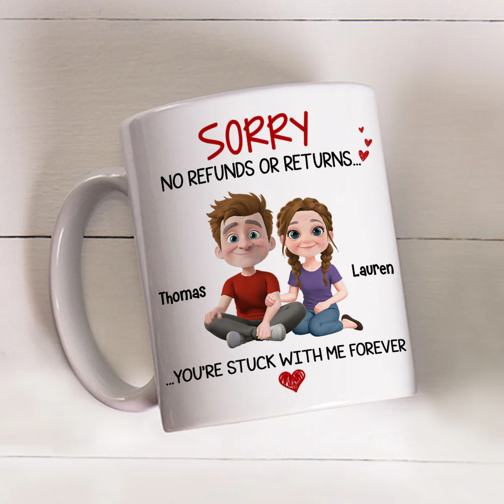 You Are Stuck With Me - Personalized Custom Coffee Mug - Image 5