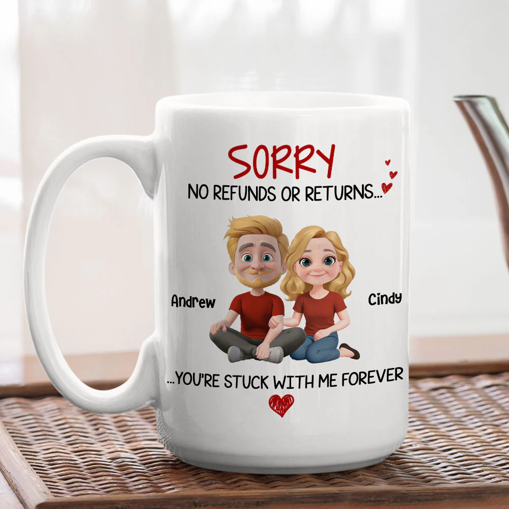 You Are Stuck With Me - Personalized Custom Coffee Mug - Image 6