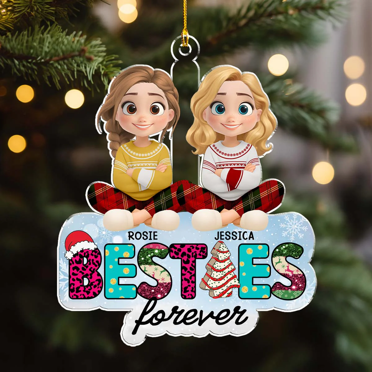 You Are The Best Bestie - Personalized Custom Acrylic Ornament - Image 4
