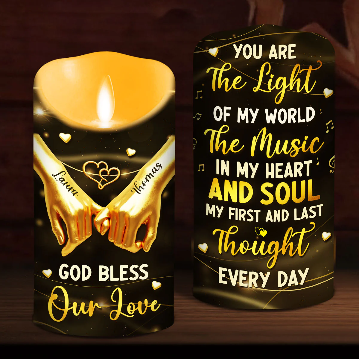 You Are The Light Of My World - Personalized Custom LED Candle - Image 3