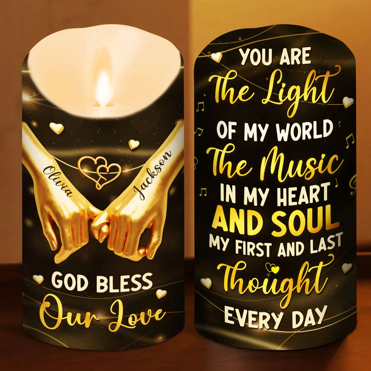 You Are The Light Of My World - Personalized Custom LED Candle - Image 5