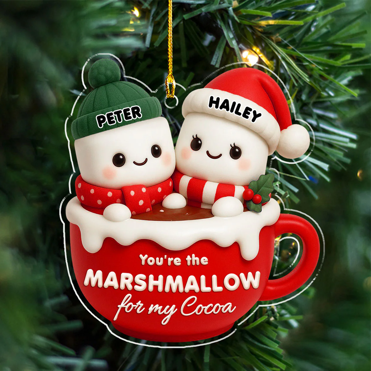 You Are The Marshmallo - Personalized Custom 3D Effect Acrylic Ornament - Image 3