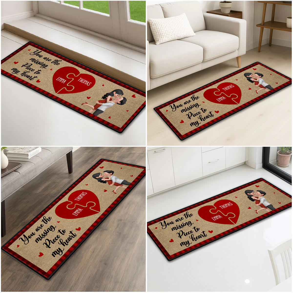 You Are The Missing Piece - Personalized Custom Runner Rug - Image 2