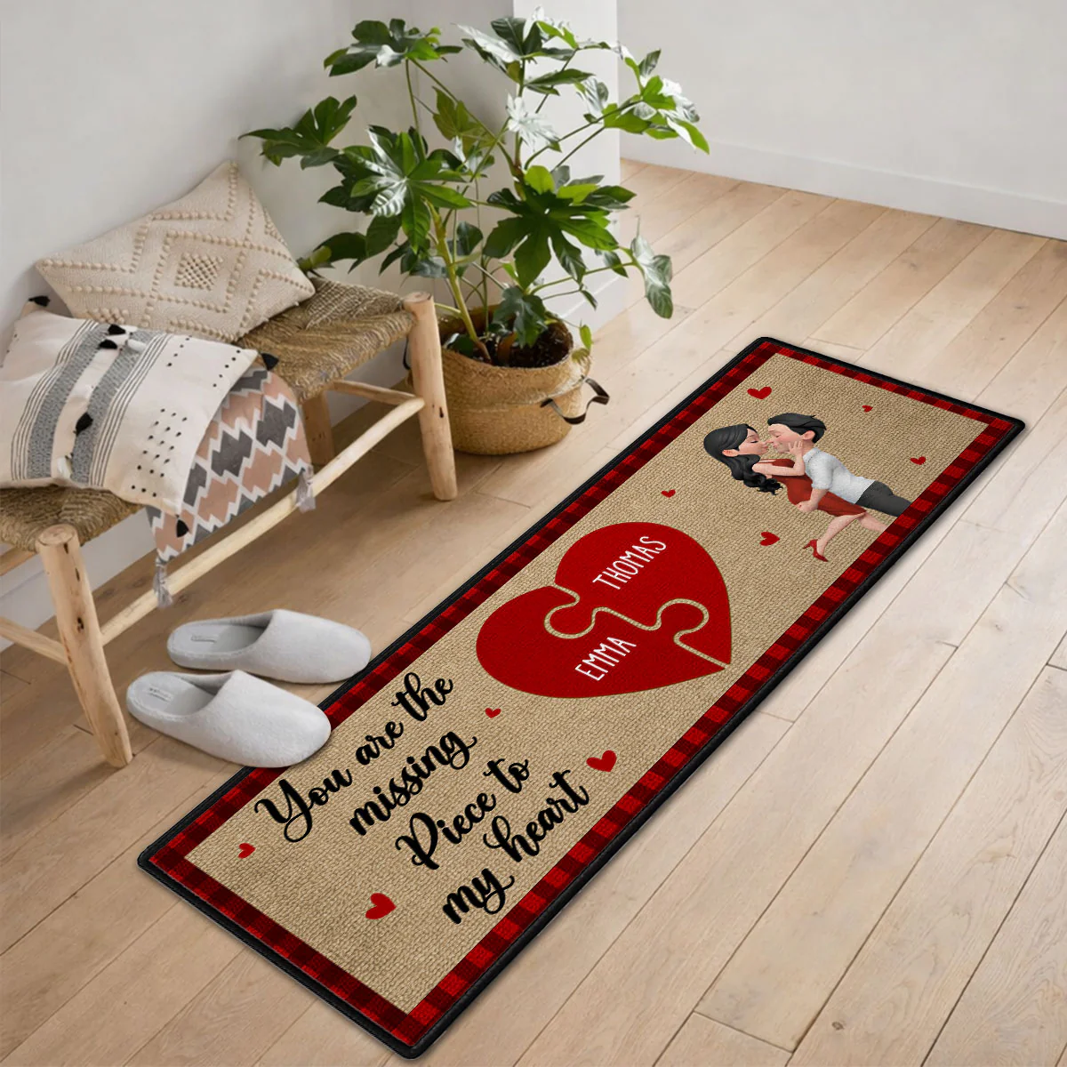You Are The Missing Piece - Personalized Custom Runner Rug - Image 3