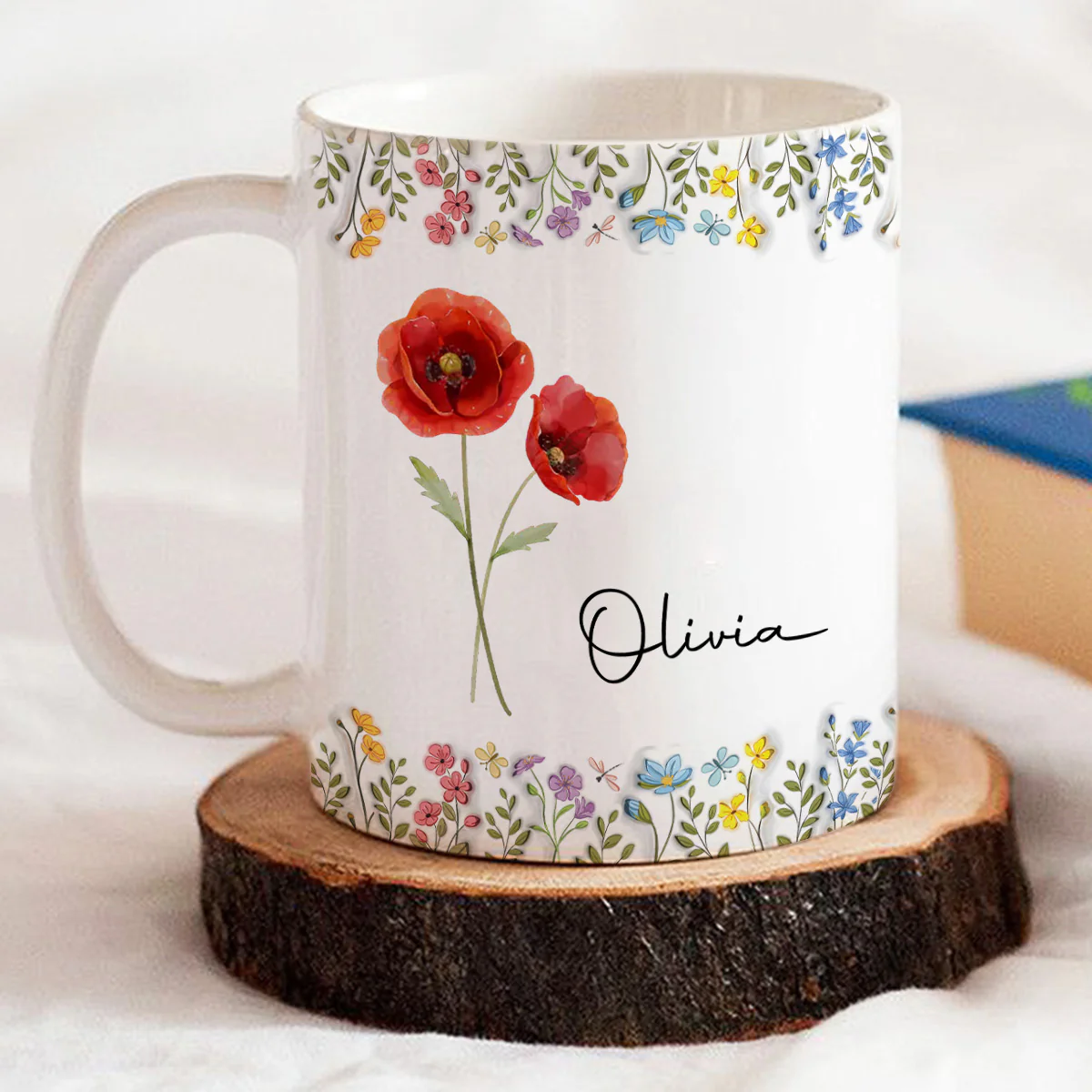 You Are The Most Beautiful Flower - Personalized Custom 3D Inflated Effect Mug - Image 3