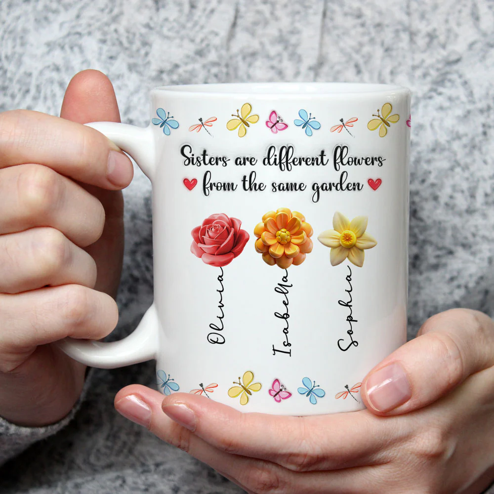 You Are The Most Beautiful Flower - Personalized Custom 3D Inflated Effect Mug - Image 3