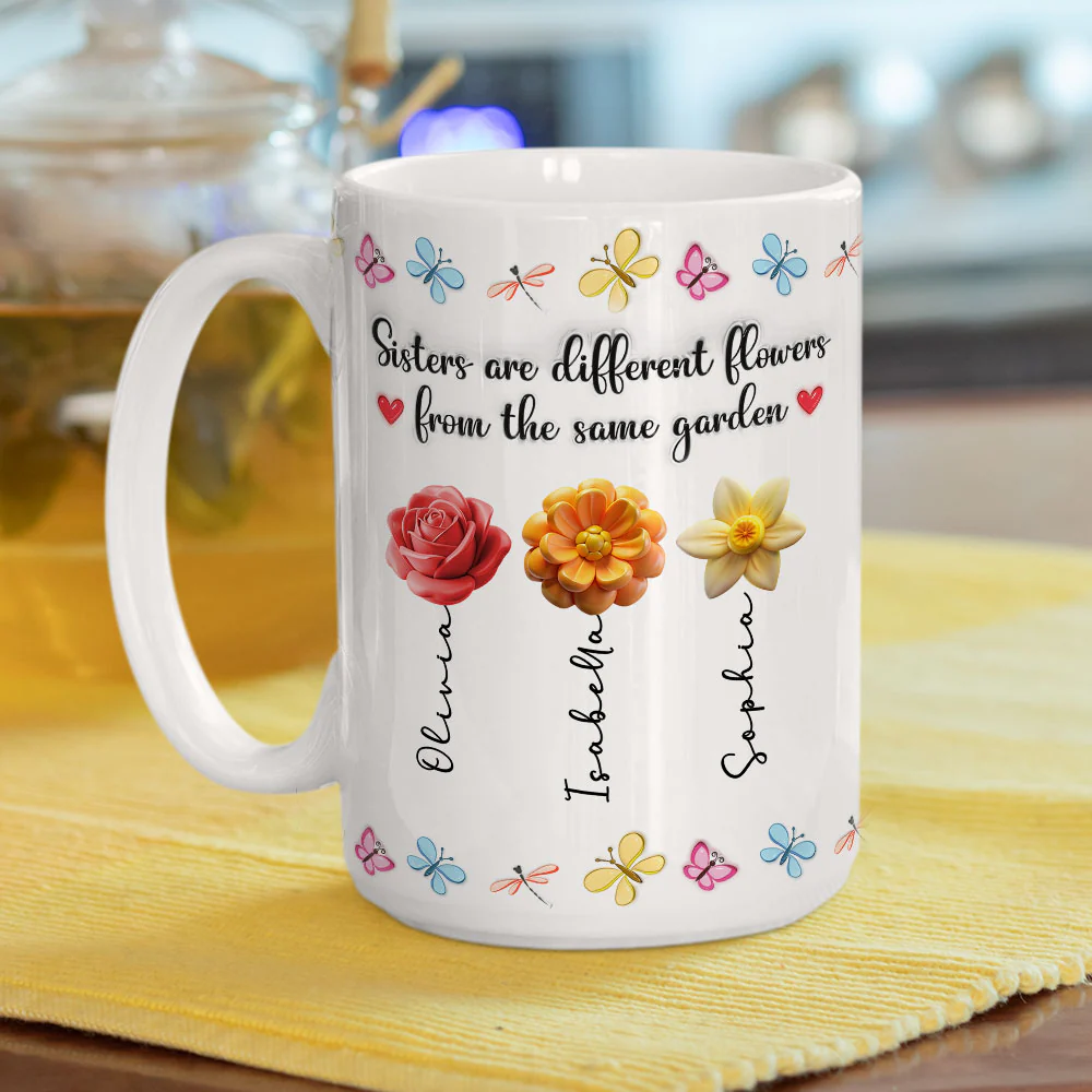 You Are The Most Beautiful Flower - Personalized Custom 3D Inflated Effect Mug - Image 4