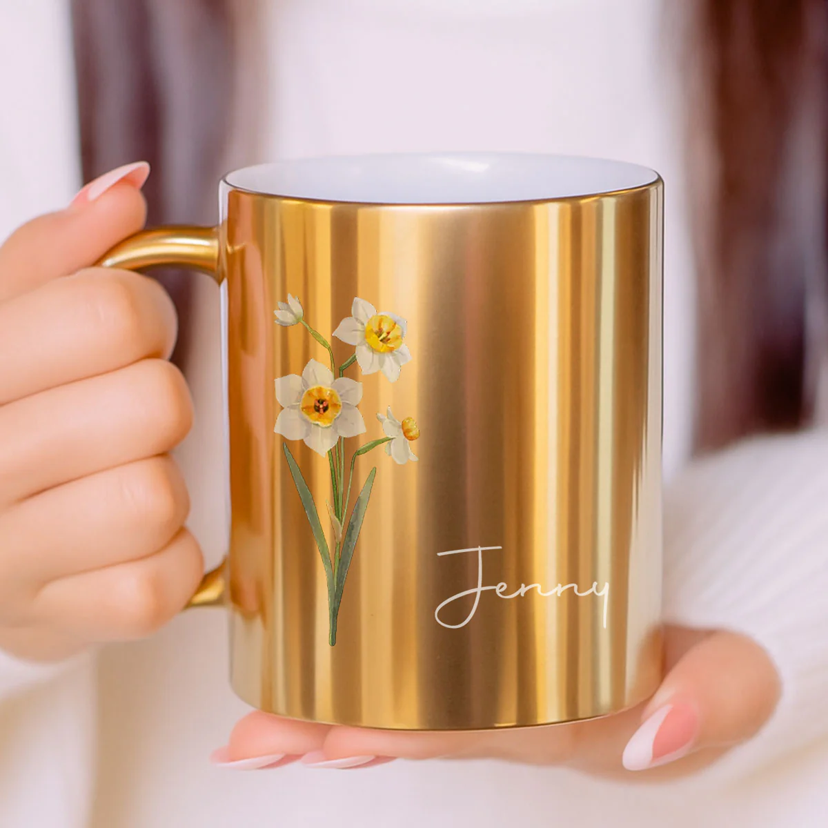You Are The Most Beautiful Flower - Personalized Custom Metallic Mug - Image 4