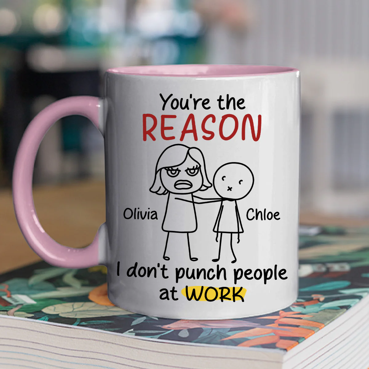 You Are The Reason - Personalized Custom Accent Mug - Image 2