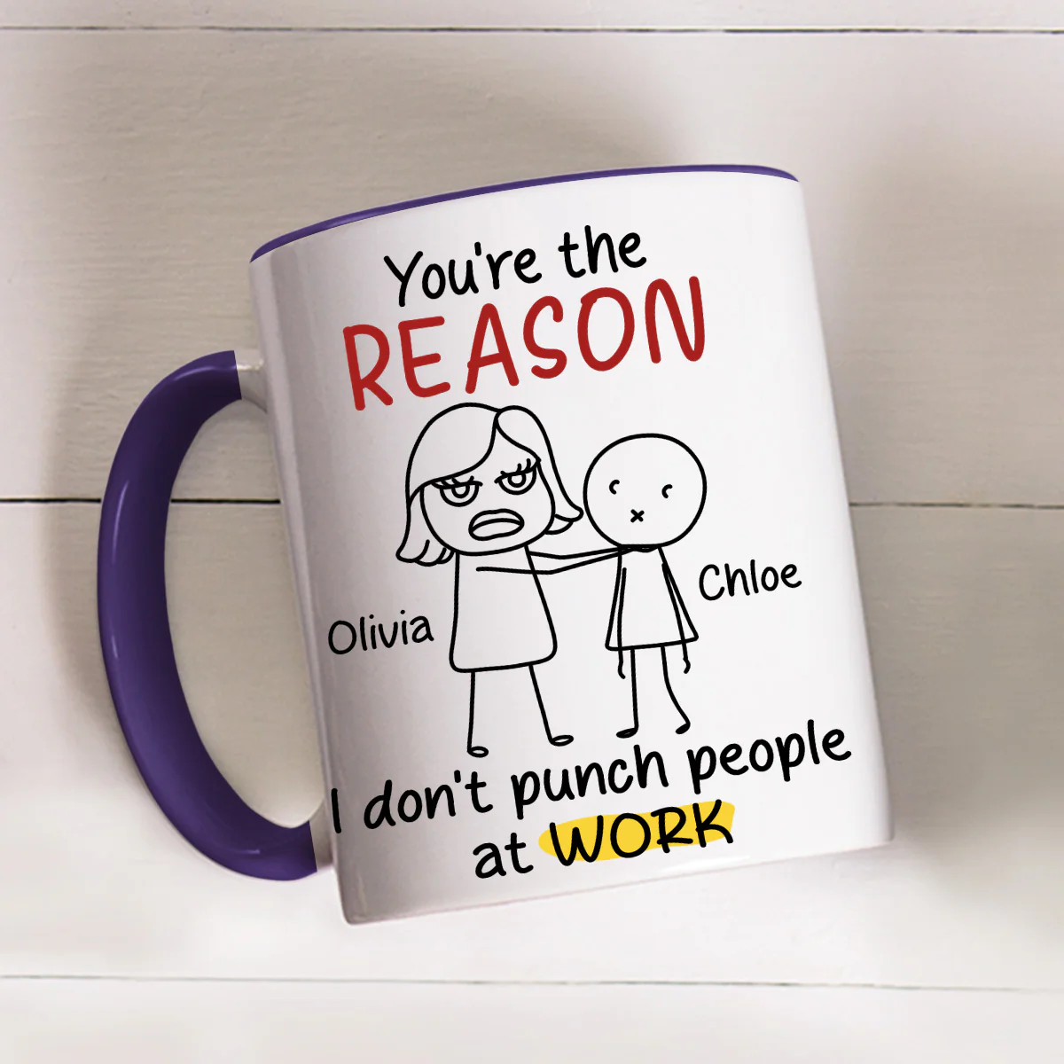 You Are The Reason - Personalized Custom Accent Mug - Image 4