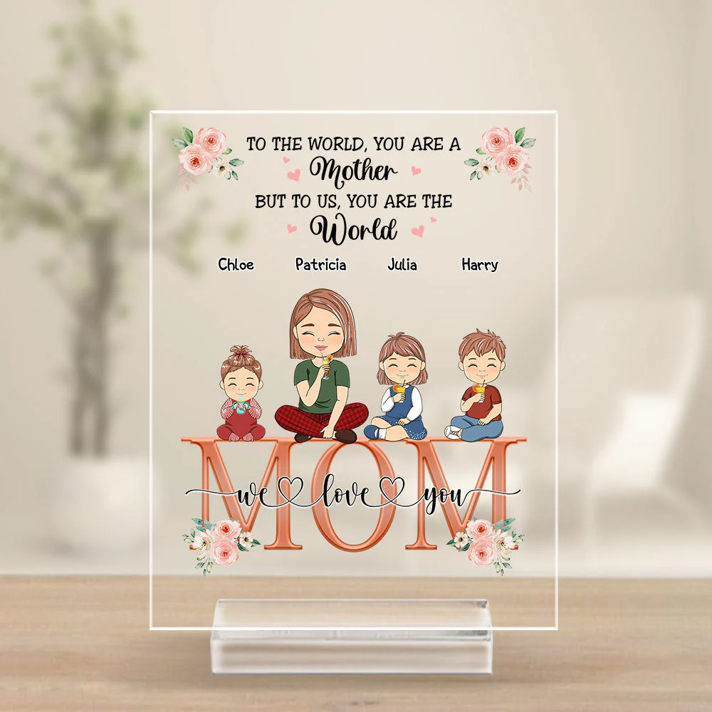 You Are The World - Personalized Custom Acrylic Plaque With Base - Image 2