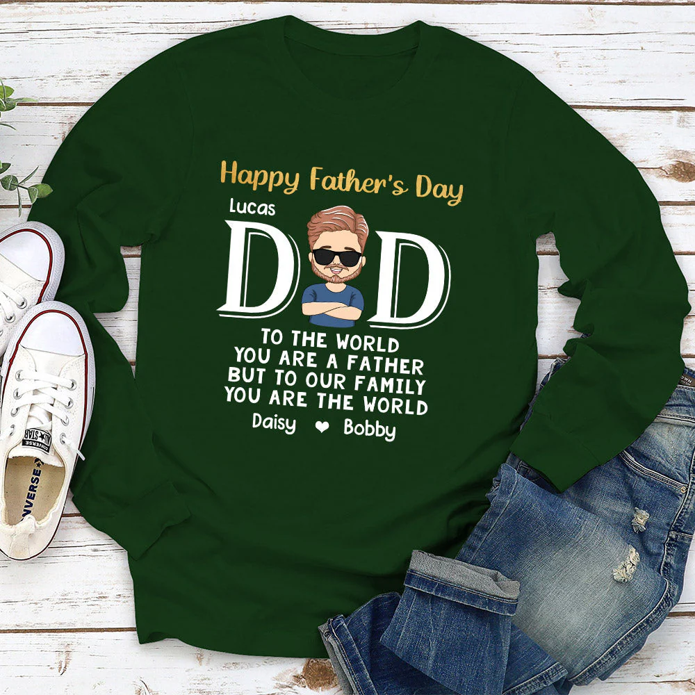 You Are The World - Personalized Custom Long Sleeve T-shirt - Image 3