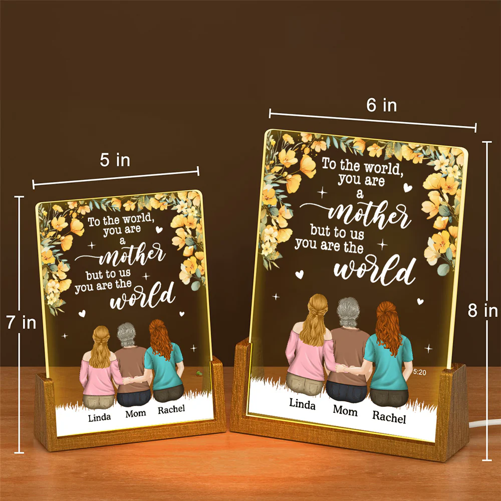 You Are The World - Personalized Custom Plaque With Walnut Base - Image 2