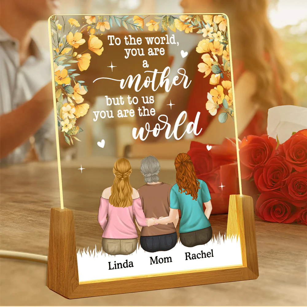 You Are The World - Personalized Custom Plaque With Walnut Base - Image 5
