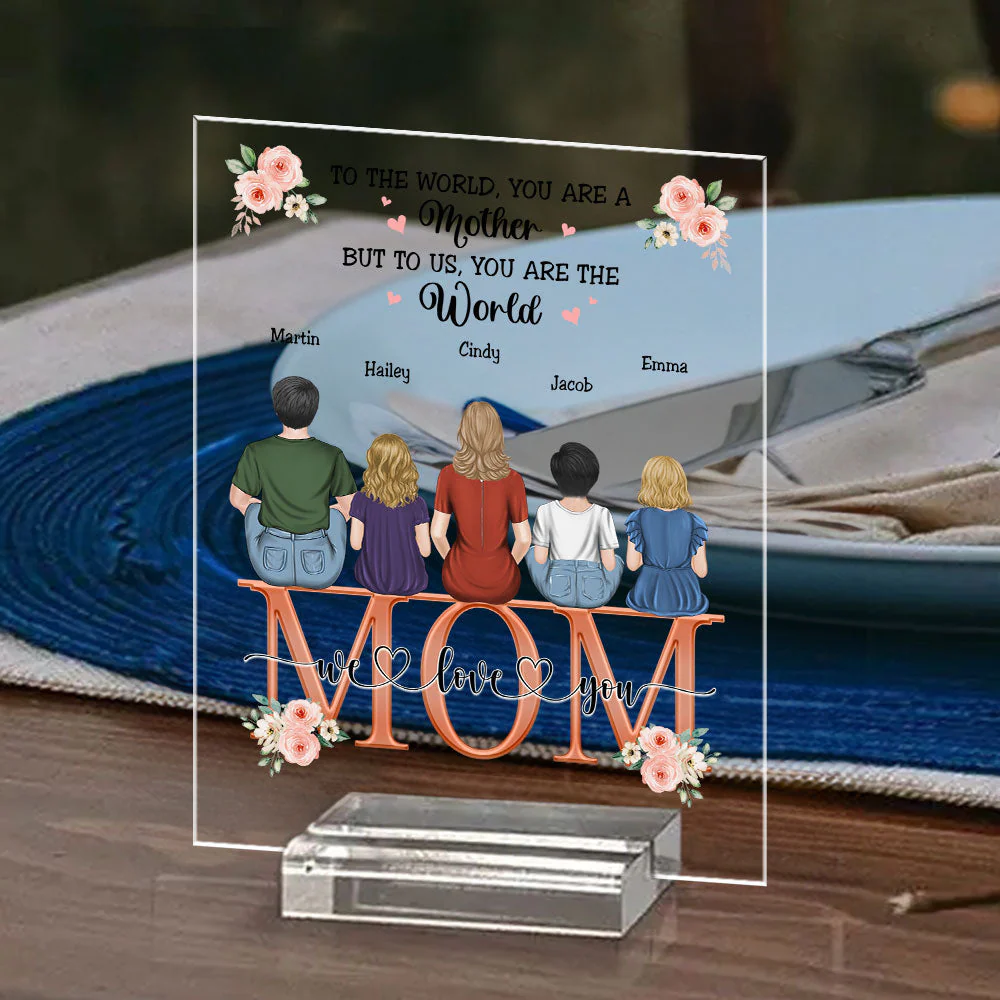 You Are The World To Us - Personalized Custom Acrylic Plaque With Base - Image 5