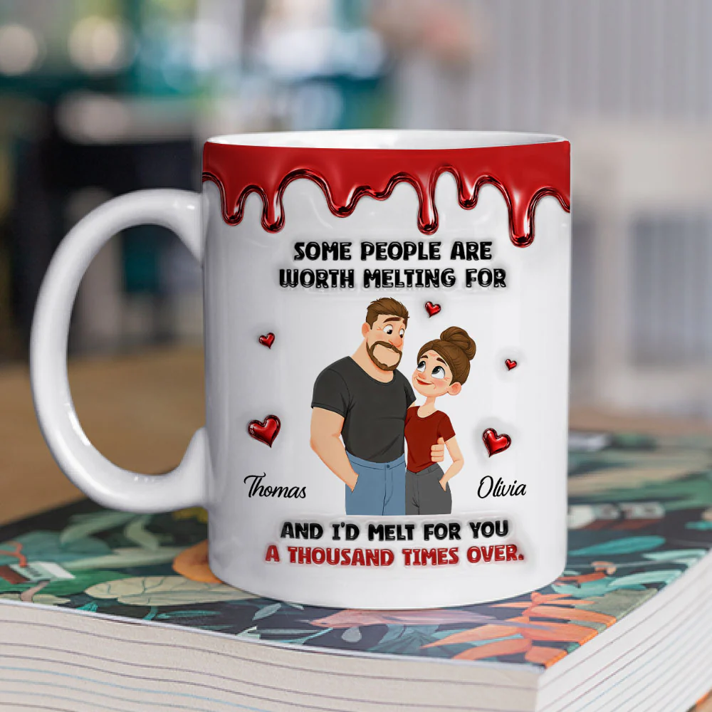 You Are Worth Melting For - Personalized Custom 3D Inflated Effect Coffee Mug - Image 2