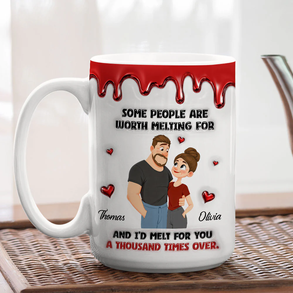 You Are Worth Melting For - Personalized Custom 3D Inflated Effect Coffee Mug - Image 5