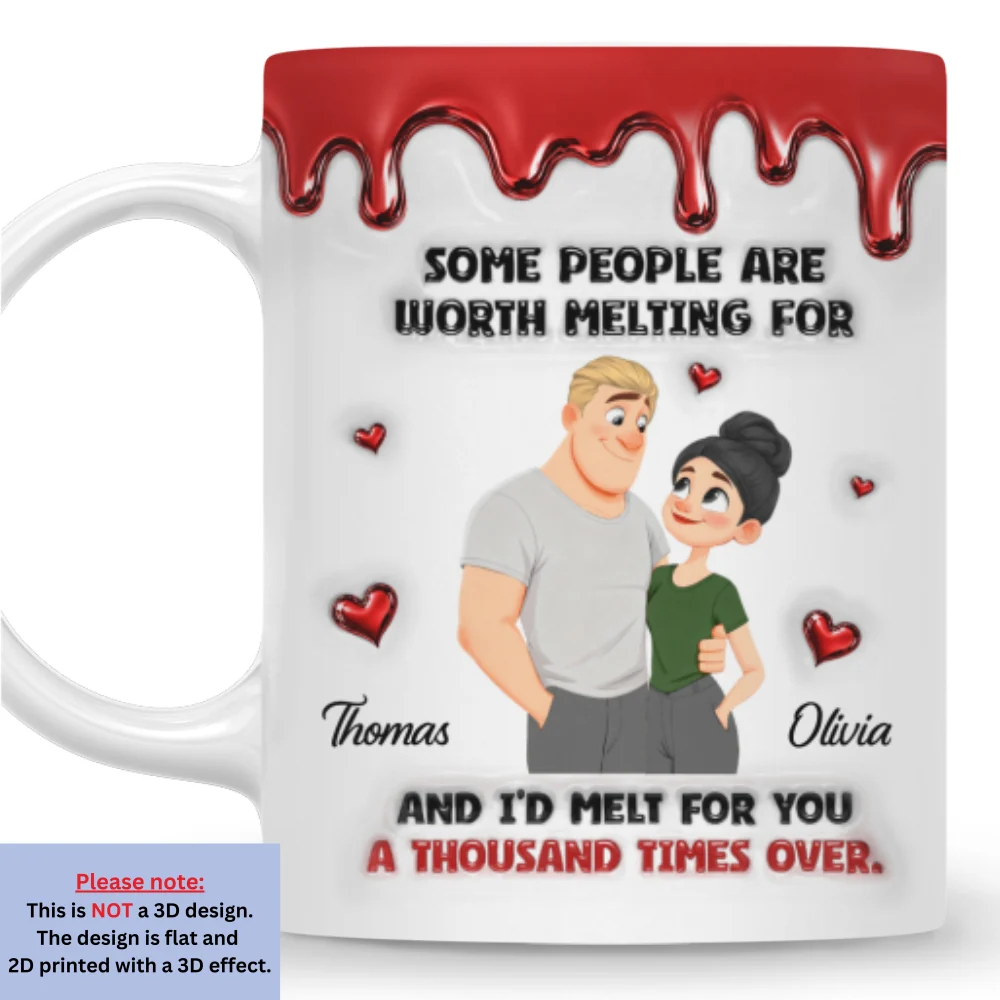 You Are Worth Melting For - Personalized Custom 3D Inflated Effect Coffee Mug - Image 8