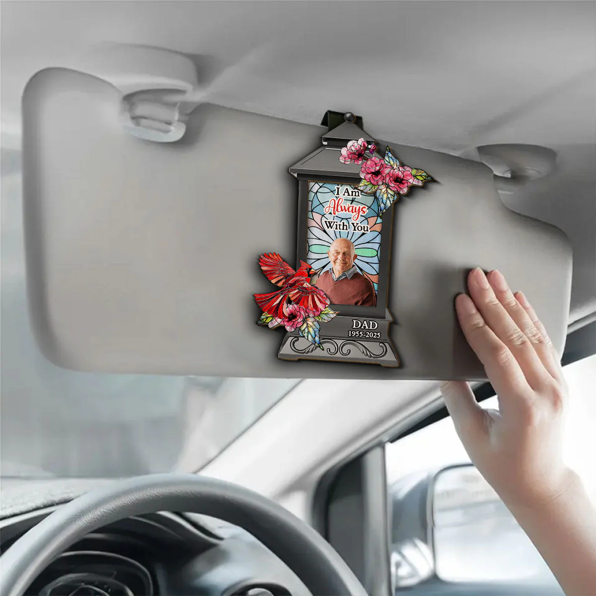 You Beside Us Every Day - Personalized Custom Car Visor Clip - Image 2