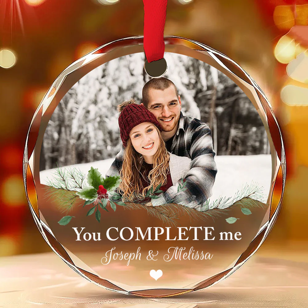 You Complete Me - Personalized Custom Glass Ornament - Image 5