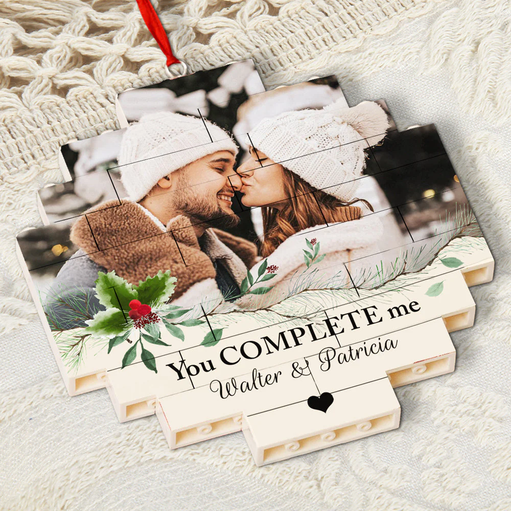 You Complete Me - Personalized Custom Puzzle Ornament - Image 4