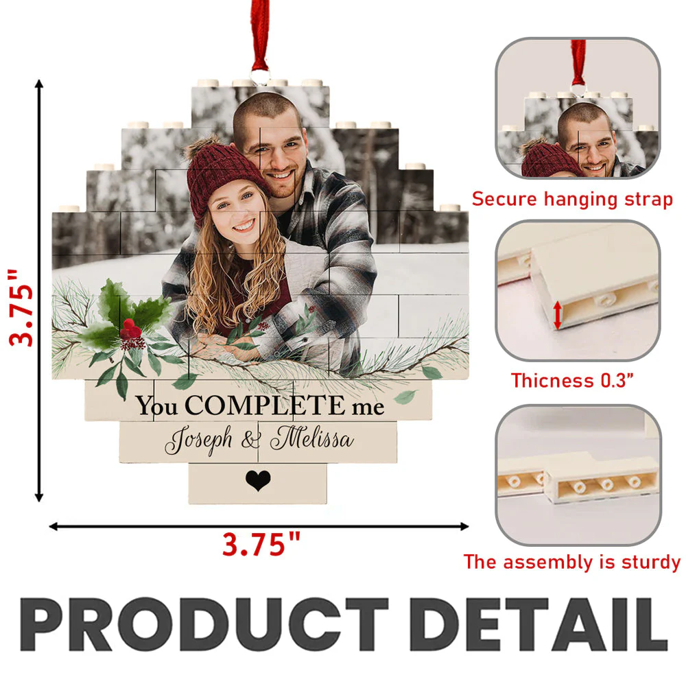 You Complete Me - Personalized Custom Puzzle Ornament - Image 6